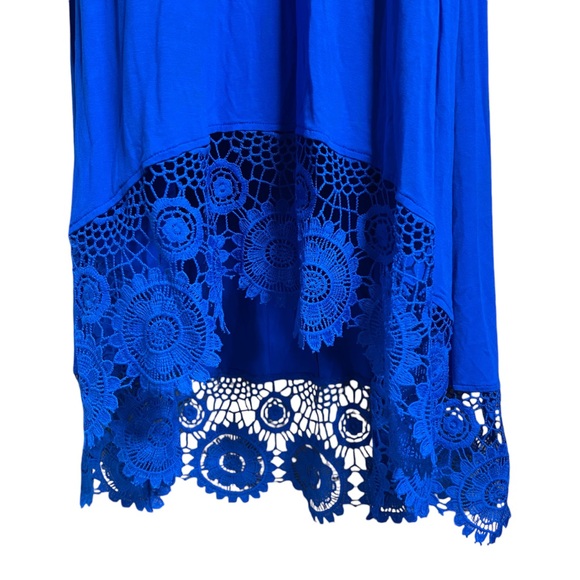 Lane Bryant Blue Hi Low Lace Maxi Dress Size 14/16 - Picture 5 of 6